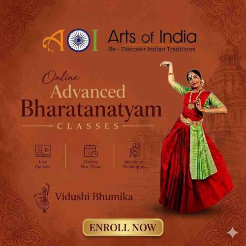 Advanced Bharatanatyam classes poster by Vidushi Bhumika