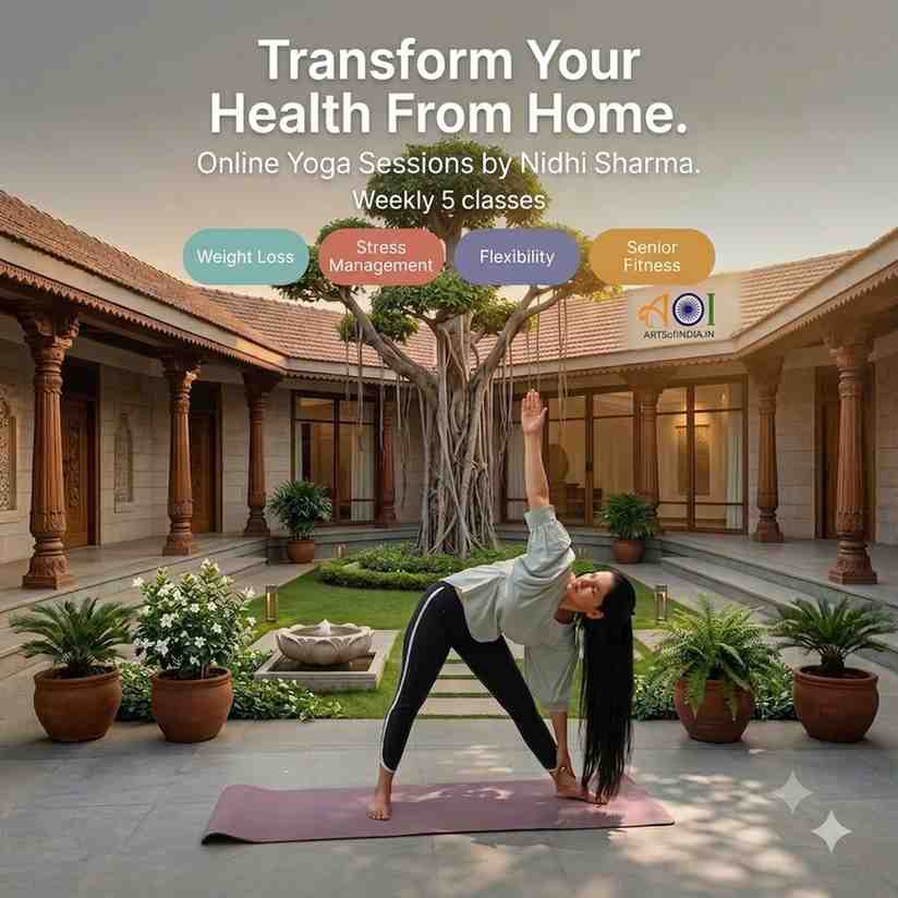 Woman-doing-yoga-in-a-courtyard