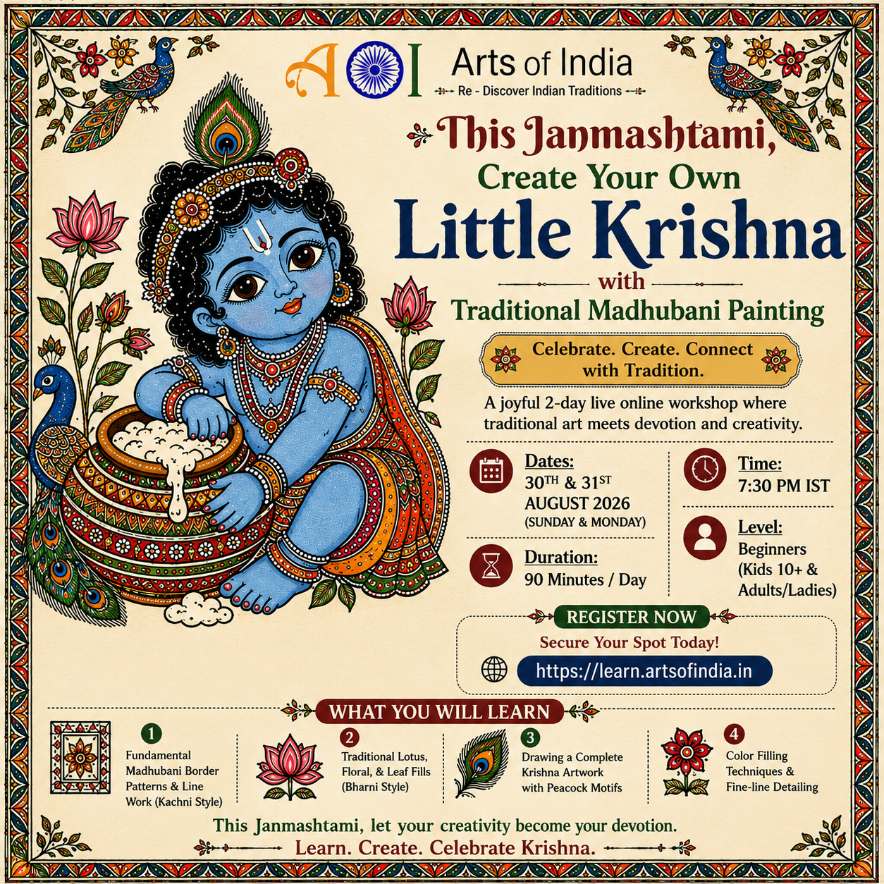 Online Madhubani Art Workshop 30-31 August 2026 - Shweta Chaudhary Online-Madhubani-Art-Workshop-30-31-August-2026-Shweta-Chaudhary